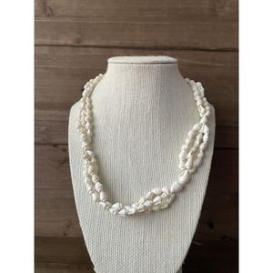 Vintage Shell Lei - Necklace - Multi-strand Of Shells - 34” - Pure White